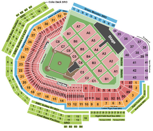 Fenway Park Seating Chart Row Seat Numbers Fenway Park Seating Chart Row Seat Numbers